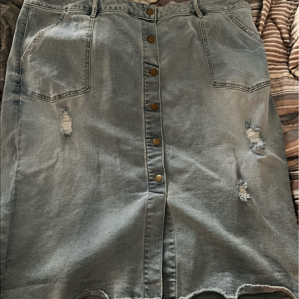 Cato denim midi skirt ( on me I’m 5’9”)